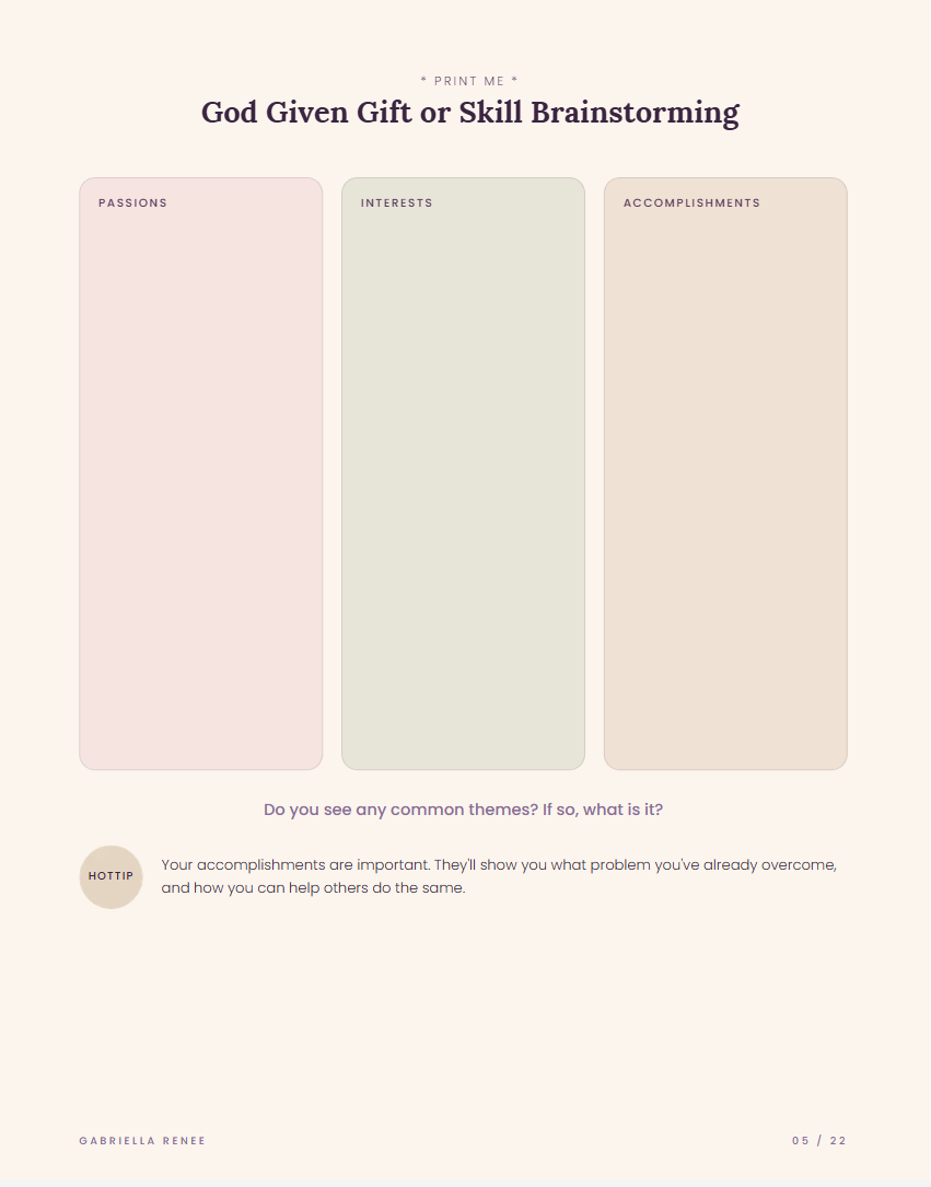Faithful Founder digital workbook page preview.