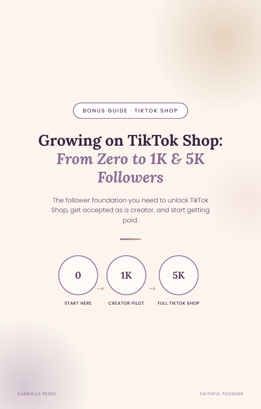 Building a Brand on TikTok from Zero to 5K Followers — Faithful Founder bonus guide cover.